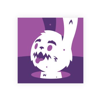 Peeping Bunny Purple Limited Print